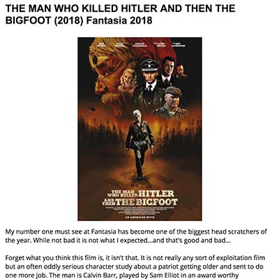 THE MAN WHO KILLED HITLER AND THEN THE BIGFOOT (2018) Fantasia 2018